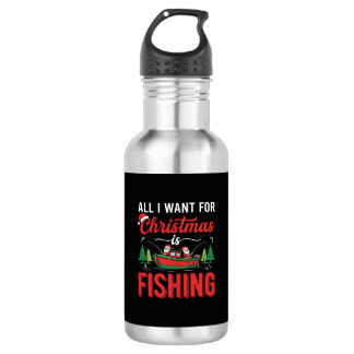 Christmas Fishing Santa Holiday Vector 532 Ml Water Bottle
