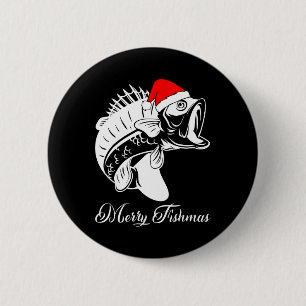 Christmas Fishing Shirt - Merry Fishmas  6 Cm Round Badge