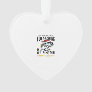 Christmas Fishing Stream Quote Design Ornament