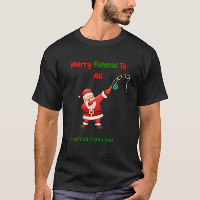 Christmas Fishing tee shirt (Front)