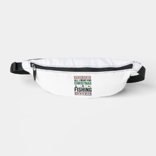 Christmas Fishing Ugly Sweater Design Bum Bags