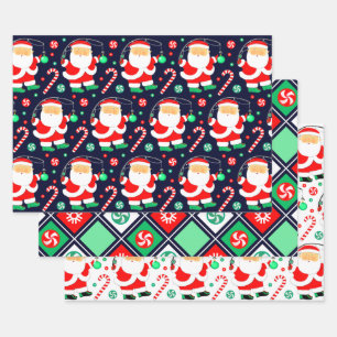 Christmas Fishing Wrapping Paper Sheet