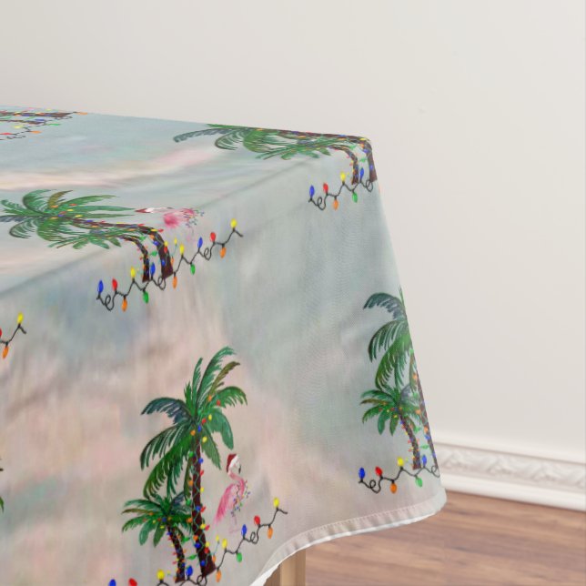 Christmas flamigos tropical Holiday table Tablecloth (In Situ)