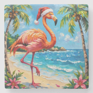 Christmas Flaminge Stone Coaster
