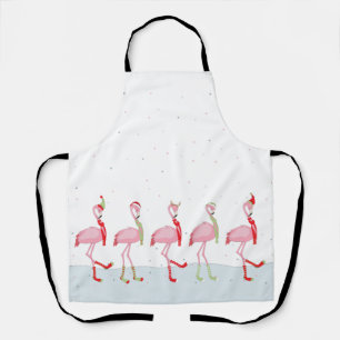 Christmas flamingo apron