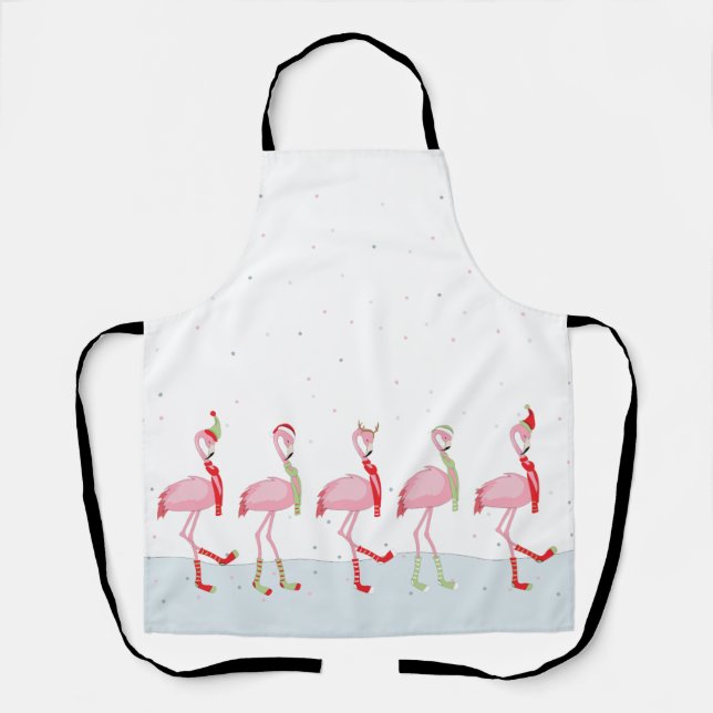 Christmas flamingo apron (Front)