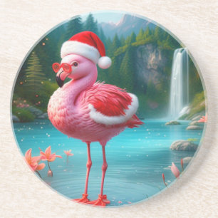 Christmas Flamingo As Santa Claus-47475 Coaster