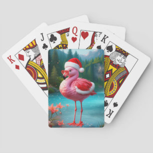 Christmas Flamingo As Santa Claus-47475 Playing Cards