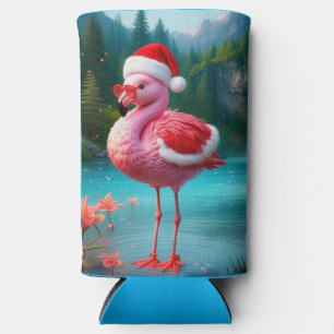 Christmas Flamingo As Santa Claus-47475 Seltzer Can Cooler