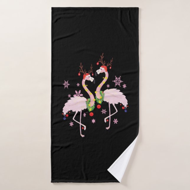Christmas Flamingo   Bath Towel (Bath Towel)