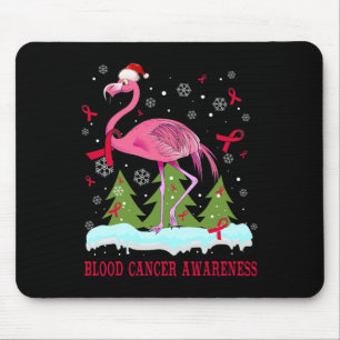 Christmas Flamingo Blood Cancer Awareness Gift Mouse Mat