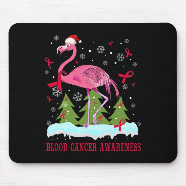 Christmas flamingo blood cancer awareness gift.png mouse mat (Front)