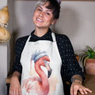 Christmas Flamingo, customisable Apron