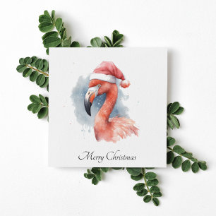Christmas Flamingo customisable Holiday Card