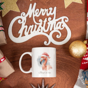 Christmas Flamingo, customisable Mug
