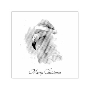 Christmas Flamingo, customisable Self-inking Stamp