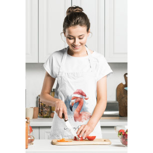 Christmas Flamingo, customisable Standard Apron