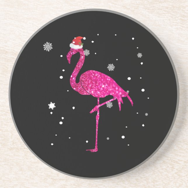 Christmas Flamingo Essential Coaster (Front)