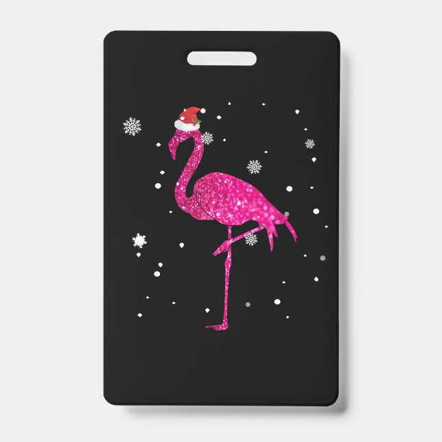 Christmas Flamingo Essential ID Badge (Front)