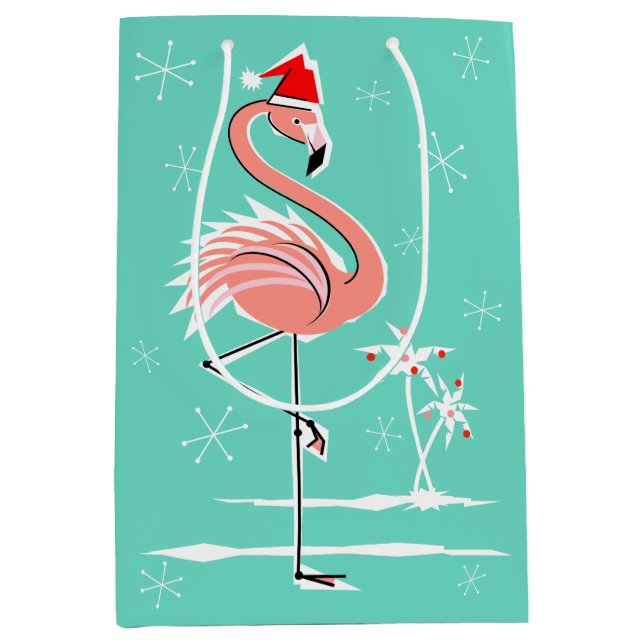 Christmas Flamingo gift bag medium (Front)