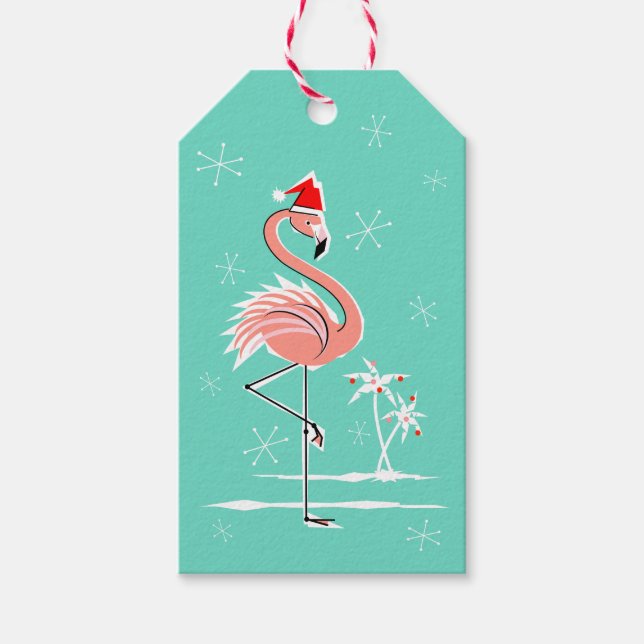Christmas Flamingo gift tags (Front)