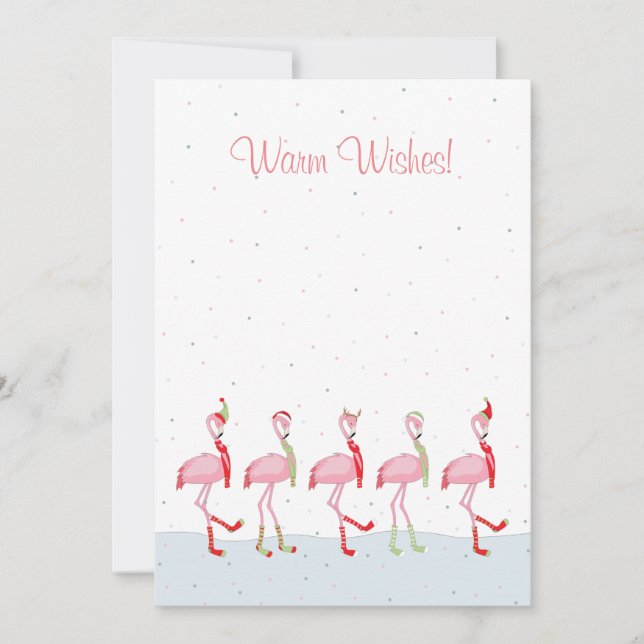 Christmas flamingo holiday card (Front)
