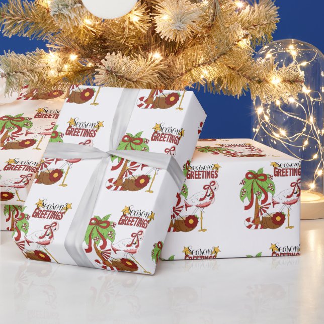 Christmas Flamingo Holiday wrapping paper (Holidays)