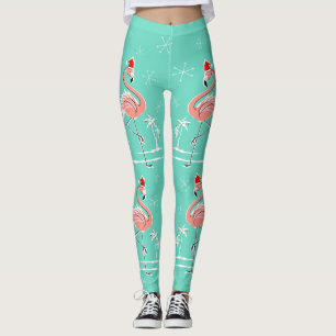 Christmas Flamingo leggings