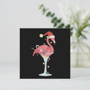 Christmas Flamingo Lights Xmas Tropical Animal Holiday Card