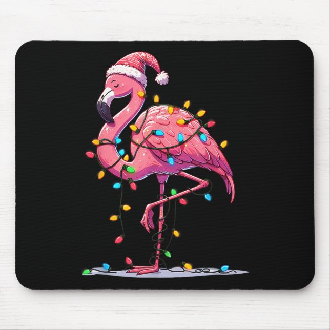 Christmas Flamingo Lover Santa Xmas Women Men Kids Mouse Mat (Front)