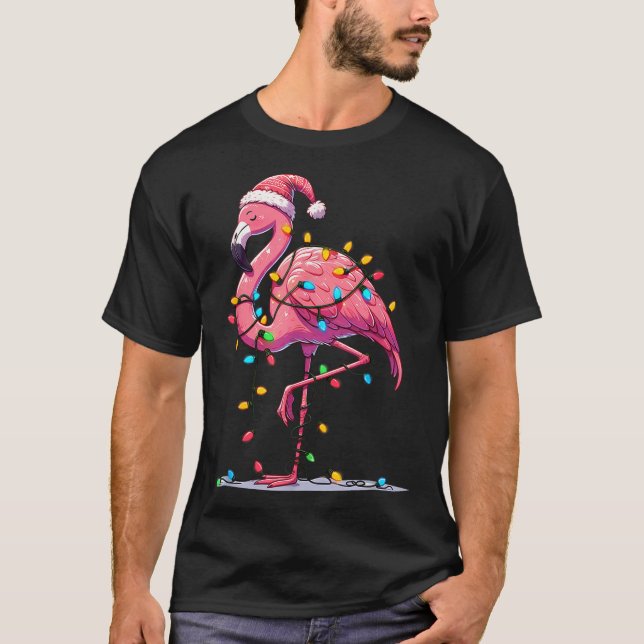 Christmas Flamingo Lover Santa Xmas Women Men Kids T-Shirt (Front)