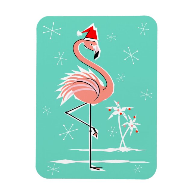 Christmas Flamingo magnet flexible (Vertical)