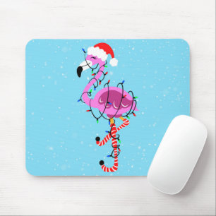 Christmas Flamingo Mouse Mat