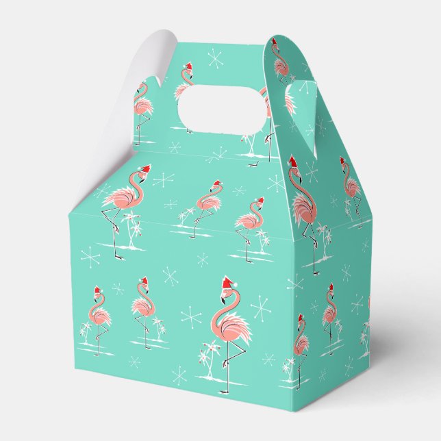 Christmas Flamingo Multi gable Favour Box (Front Side)