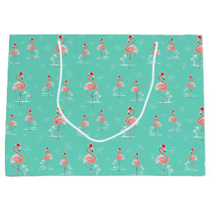 Christmas Flamingo Multi large gift bag
