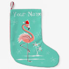 Christmas Flamingo Name stocking one sided