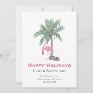 Christmas Flamingo New Home Happy Holidays  Holiday Card