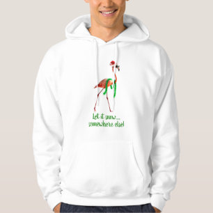 Christmas Flamingo on the Beach Hoodie