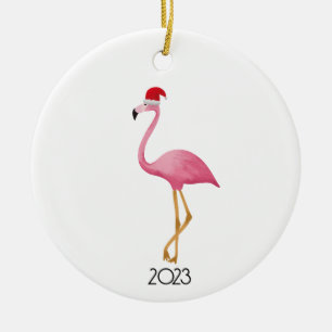 Christmas Flamingo Ornament