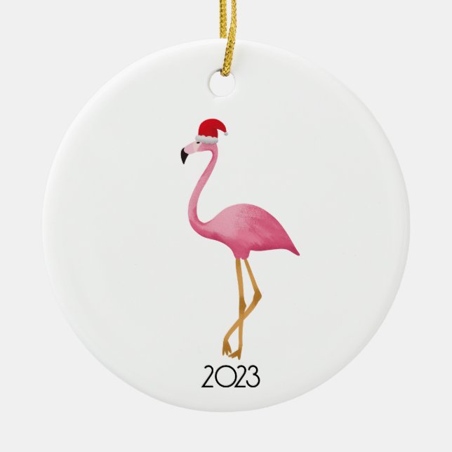 Christmas Flamingo Ornament (Front)