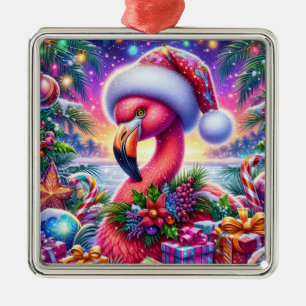 Christmas Flamingo Ornament