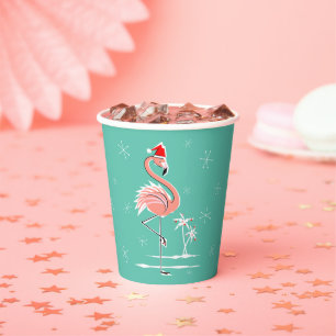 Christmas Flamingo Paper Cups