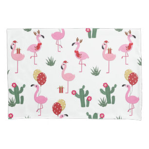 Christmas Flamingo Party   Holidays Pillowcase