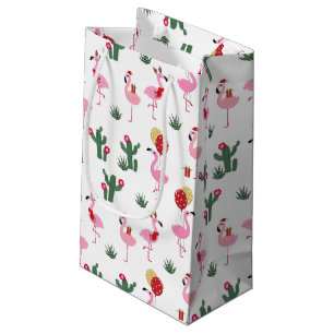 Christmas Flamingo Party Holidays Small Gift Bag