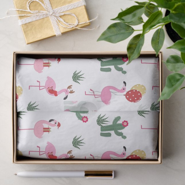 Christmas Flamingo Party | Holidays Tissue Paper (Gift)