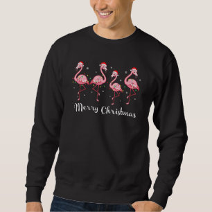 Christmas Flamingo Pink Christmas Tree Xmas Appar Sweatshirt