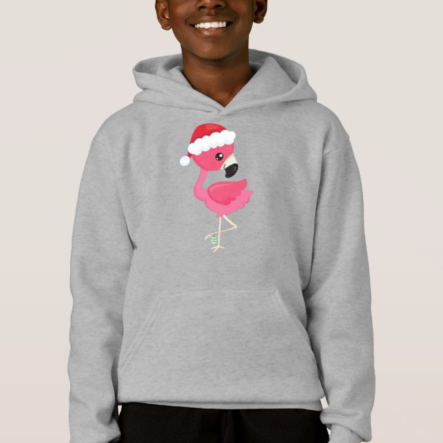 Christmas Flamingo, Pink Flamingo, Santa Hat, Bird (Front)