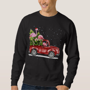 Christmas Flamingo Santa Reindeer Red Truck Xmas P Sweatshirt