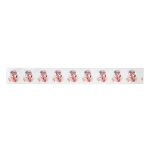 Christmas Flamingo  Satin Ribbon
