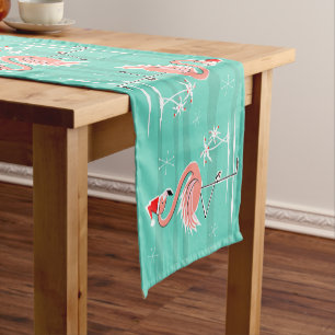 Christmas Flamingo Stripe 14 x 72 table runner